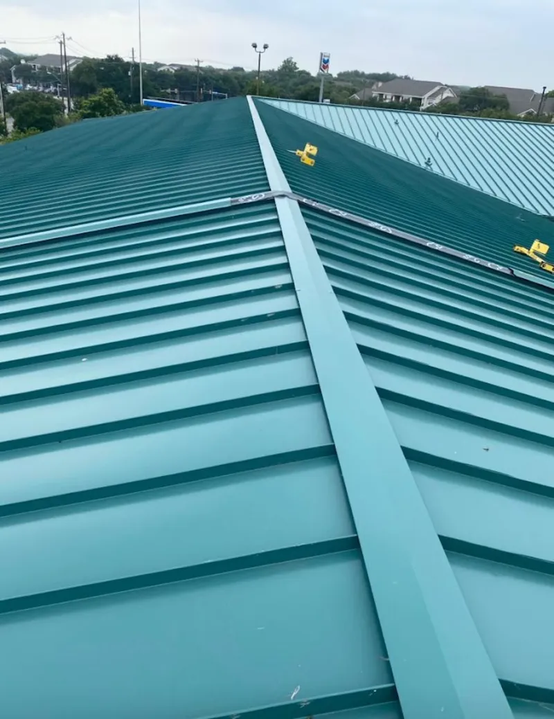 Green commercial metal roof ridge and valley for Metal Roof Repair in Reno